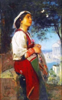 A young Italian beauty with butterflies (c.1867–68)