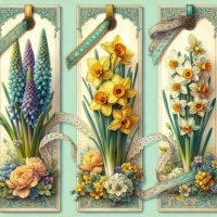Seasonal Vintage Art - Spring / Easter - Pretty Bookmarks (Resize: 9 - 144 Pieces)