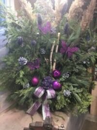 Purple Christmas Planter Arrangement