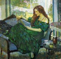Miss V in Green by Richard E. Miller
