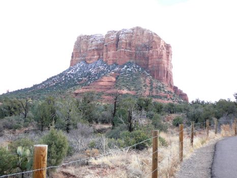 Courthouse Butte in Snow