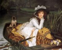 Young Lady In A Boat  by James Jacques Joseph Tissot