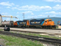 A pair of Ontario Northland locomotives at Hearst, ON