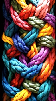 Solve Colorful rope weave jigsaw puzzle online with 120 pieces