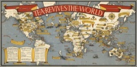 Leslie MacDonald Gill - (aka Max Gill, 1884 – 1947) - Tea Revives the World, 1940.  Gill 1940. Issued by the International Tea Market Expansion Board Limited.