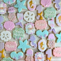 Mermaid birthday cookies