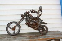 Scrap metal motorcycle and rider!