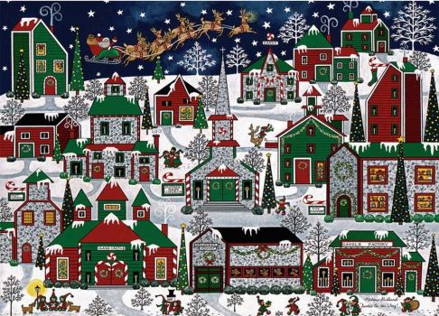 Solve Americana Christmas jigsaw puzzle online with 192 pieces