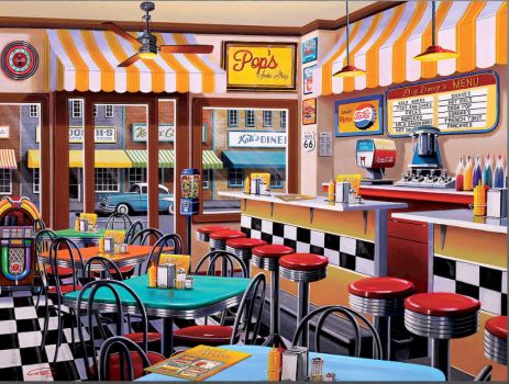 Solve Pop's Soda Shop jigsaw puzzle online with 88 pieces