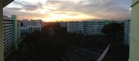 Panoramic view of the sunset over-looking the highway from my apartment block