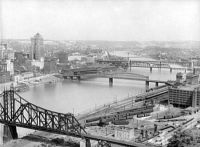 Looking North-Monongahela River, Pittsburgh - July 1938