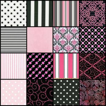 fabric - pink, black