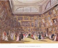 Rowlandson & Pugin The Exhibition Room at Somerset House 1800.
