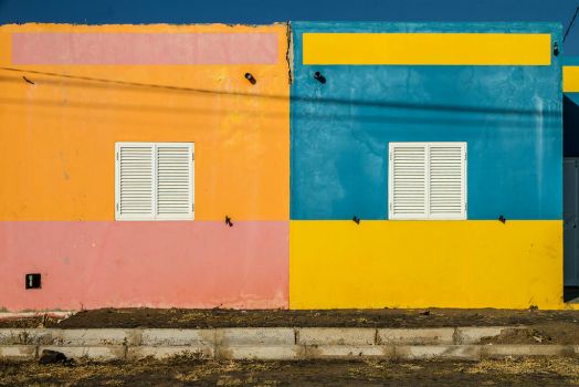 Colourful facades in Cape Verde, photo by no rain corp.