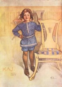 K.  J. A Water Color By Carl Larsson, Swedish Artist