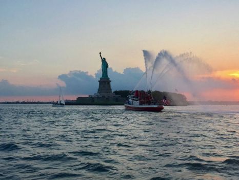 Statue of Liberty fire boat salute