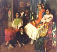 Jose Maria Rodriquez-Acosta (1878-1941) - The Gypsies of Sacromonte, 1908 / Medium sized of three.