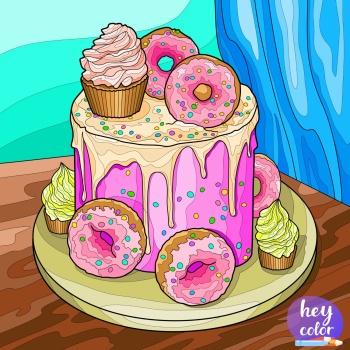 Solve Cake, Cupcakes & Donuts jigsaw puzzle online with 256 pieces