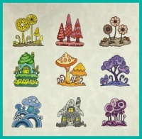Self-colored drawings. Zelf gekleurde tekeningen.