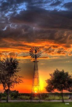 windmill sunrise