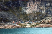 Very Small Village in Prince Kristian Sound, Greenland.