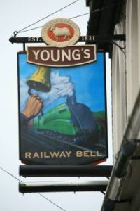 The Railway Bell pub sign