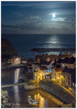 Staithes Village in the Moonlight