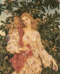 Lovely Painting of Flora The goddess of Flowers, Evelyn de Morgan