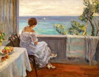 Sergei Vinogradov (Russian, 1869–1938), On the Balcony (1916)