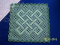 Green bobbin lace mat