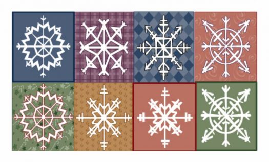 Solve snowflake squares jigsaw puzzle online with 240 pieces