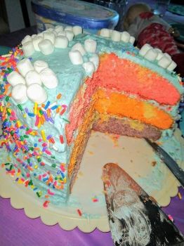 Rainbow Dash Cut Cake