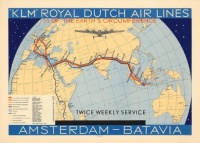 KLM Royal Dutch Airlines - Amsterdam to Batavia - Map