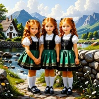 Three Little Irish Maidens (Ciara, Sinead, Orla) - resize 9 - 600 pieces