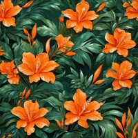 Orange Flowers and Foliage
