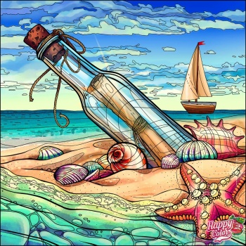 Bottle by the sea