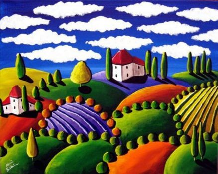 Solve Colorful Tuscan Landscape - small jigsaw puzzle ...