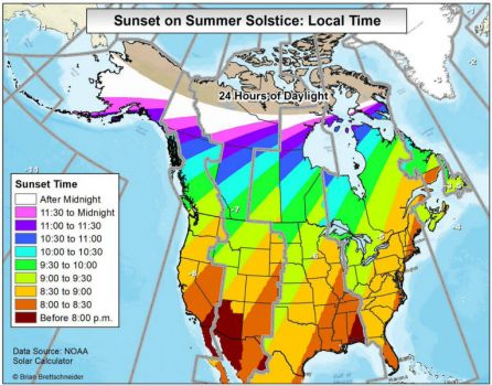 Solve Summer Solstice Sunset Local Times Jigsaw Puzzle Online With 12 