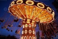 Carousel Merry-go-round in amusement park at night