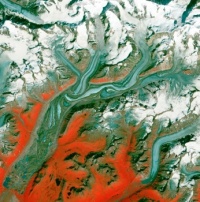 The Susitna Glacier in the Alaska Range