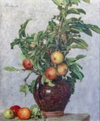 Váza s jablky a listy - A vase of apples and leaves - 1872