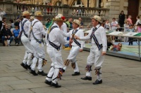 Side of English Morris Dancers at Bath, UK
