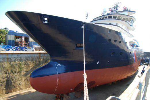 Abeille Languedoc (ocean-going tug) in dry dock!