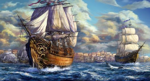 Solve Sailing Ships jigsaw puzzle online with 231 pieces