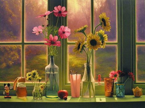 flowers on the window sill
