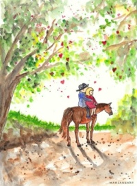 "Wild Horses Can't Keep Us Apart" original watercolour painting