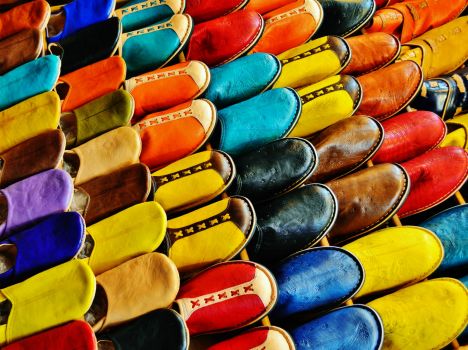 Slippers in a shop in Marrakesh