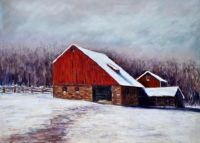 Winter Barn (Bucks County PA) - Joyce A Guariglia