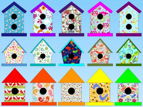 Solve bird birdhouses jigsaw puzzle online with 192 pieces