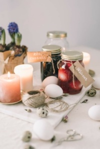 Eggs, jars and candles